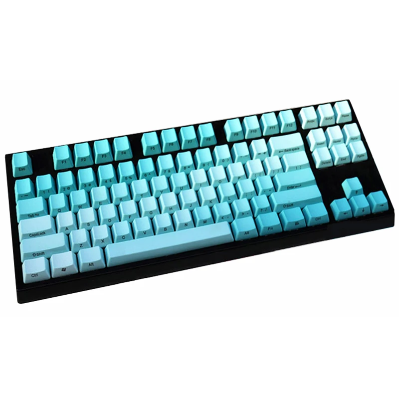 Ледяной Синий Цвет Градиент PBT Keycaps OEM Топ сторона печати двойной выстрел Fit Gateron