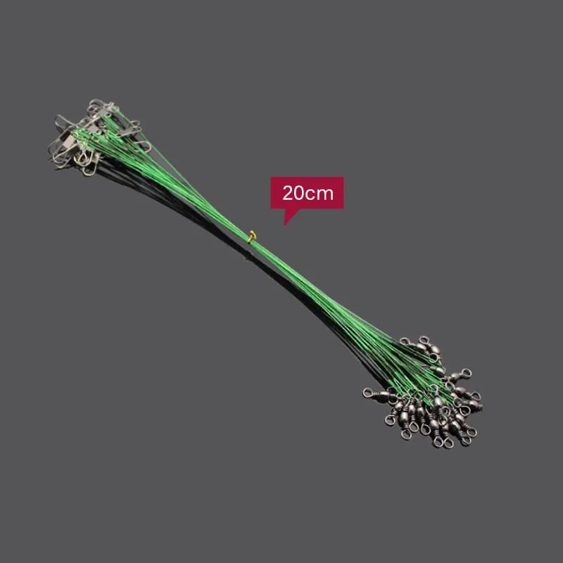 Green 20cm 100 шт., провода из высокоуглеродистой стали, антиукус, плетеный - Цвет: Green 20cm