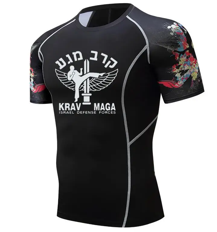 Мужские футболки Israel Krav maga, компрессионные футболки, 3D подростковые Трикотажные изделия с волком, короткий рукав, футболка для фитнеса, мужские футболки MMA