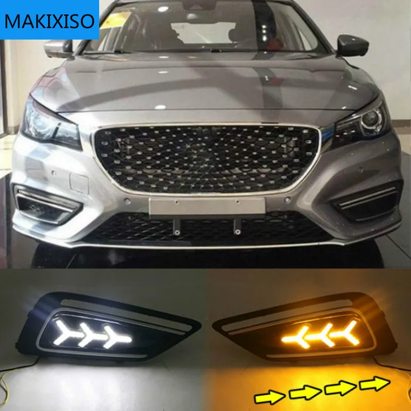 

1 Pair For MG6 MG 6 2017 2018 2019 2020 Car LED Daytime Running Lights White Yellow Blue Running Turn signal DRL Fog Lamp Covers