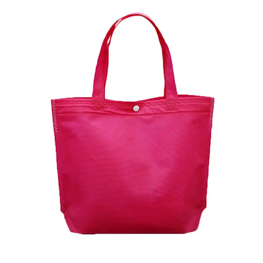 Новая складная сумка для покупок, многоразовая сумка-тоут, складная сумка для путешествий, сумка для покупок из разноцветной ткани, нетканые Эко сумки для покупок - Цвет: Rose Red S