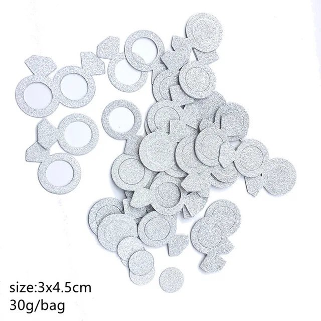 30g silver rings Девичник вечерние украшения 3 м Роза с блестками Золотая Невеста быть баннер гирлянда для девичника курица вечерние Mr Mrs Свадебные украшения - Цвет: 30g silver rings