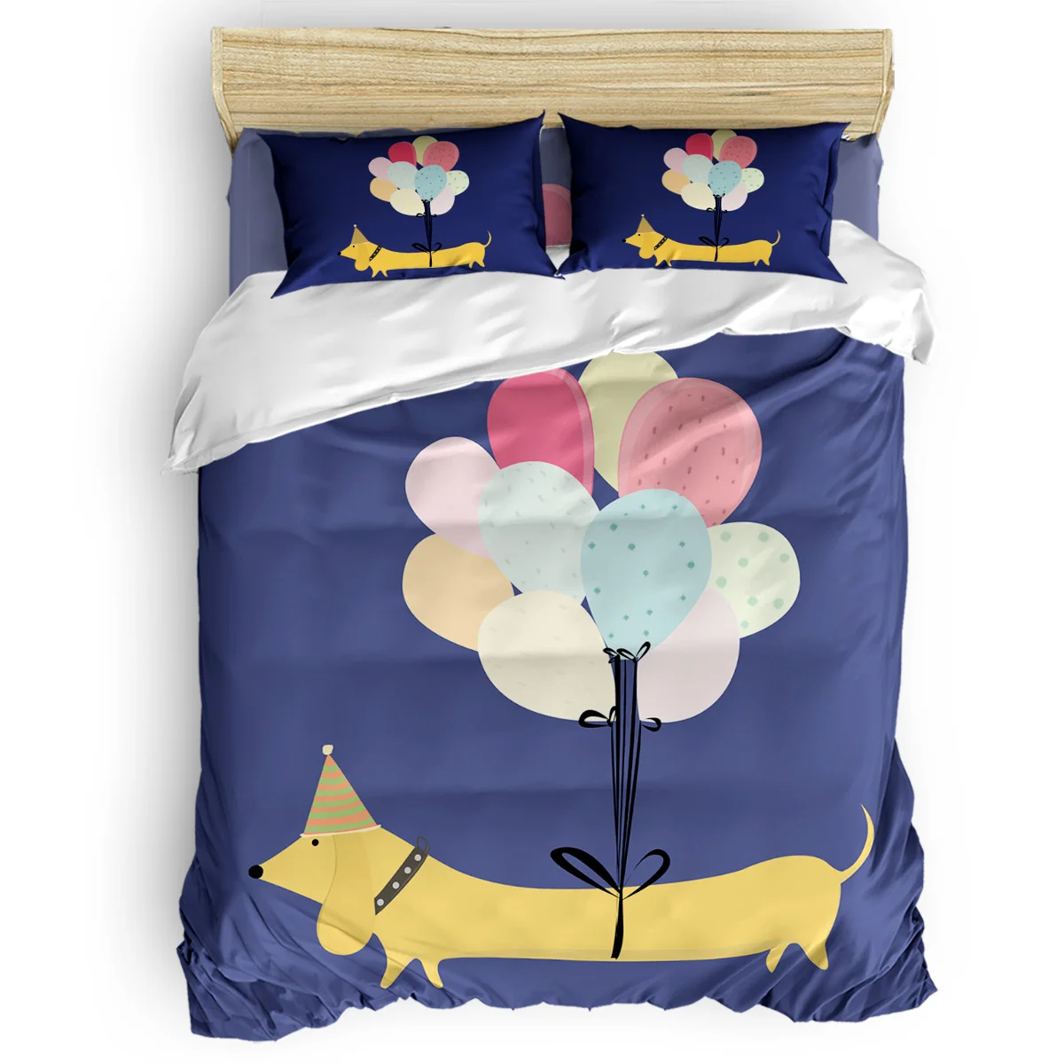 

Dog Tied Balloon For Valentines Day Pattern Duvet Cover Set 3/4pcs Bedding Set Bed Sheet Pillowcases Cover Set