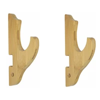 2/Set Bamboo Sword Display Rack Wood Finish Sword Hook Wall Mount Samurai Sword Hanger for Katana Wakizashi Tanto Genji 1
