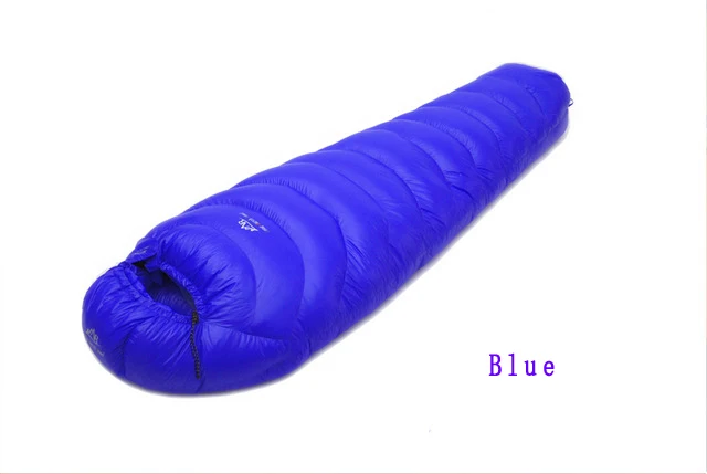 LMR Mummy style 2500 г/2800 г белый гусиный пух наполнитель может быть соединен сверхлегкий водонепроницаемый Зимний Спальный Мешок - Цвет: Blue 2500g L
