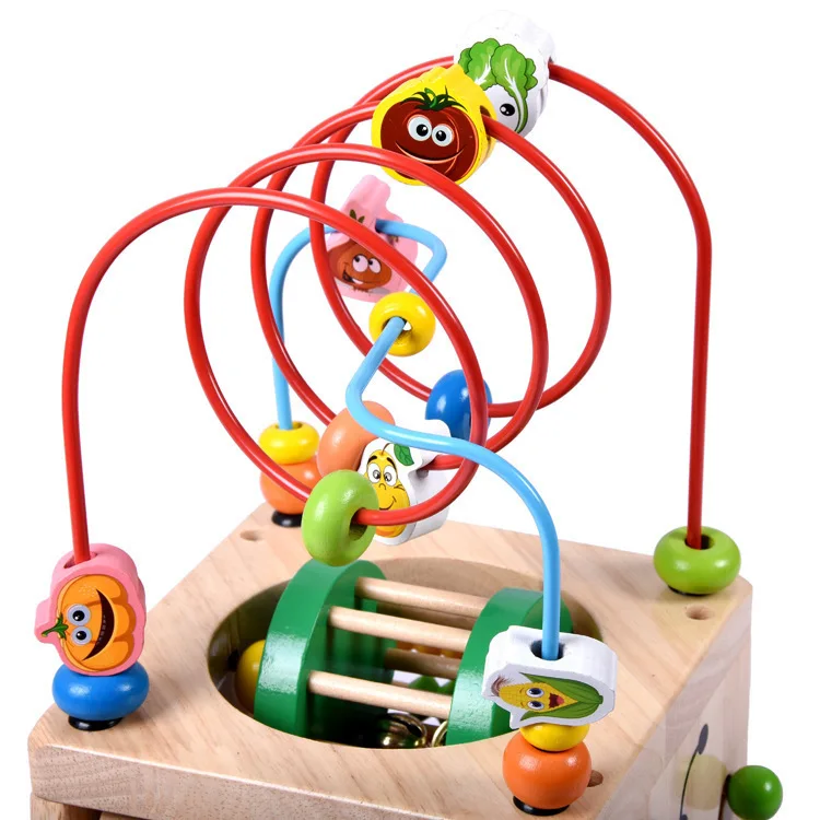 

Multi-functional Beaded Bracelet Bead-stringing Toy Four Sides Treasure Chest Beetle CHILDREN'S Building Blocks Educational Earl