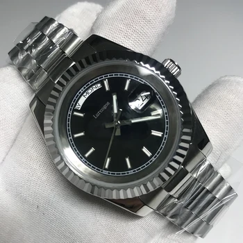 

wholesale AAA luxury silver watch automatic DAYDATE men automatic Self-wind 40mm watches Stainless steel Wristwatch no battery