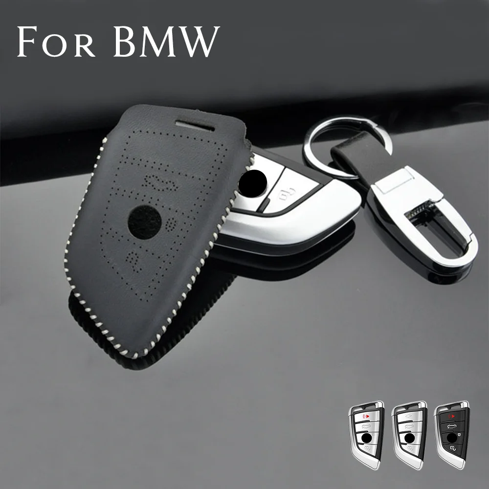 

Кожаный смарт-чехол для ключа с дистанционным управлением, защитный чехол для BMW 2, 5, 6, 7 серии X1, X3, X4, X5, X6, M5, верхний слой