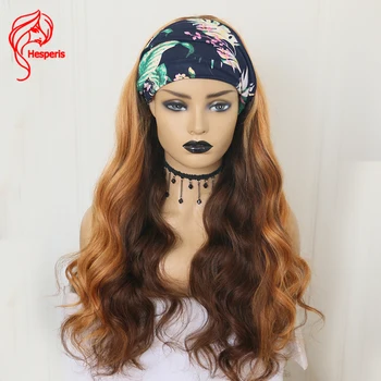 

Hesperis Ombre Highlight Colored Full Machine Made Wig Brazilian Remy Gluesless Wave Blonde Headband Human Hair Wig 180 Density