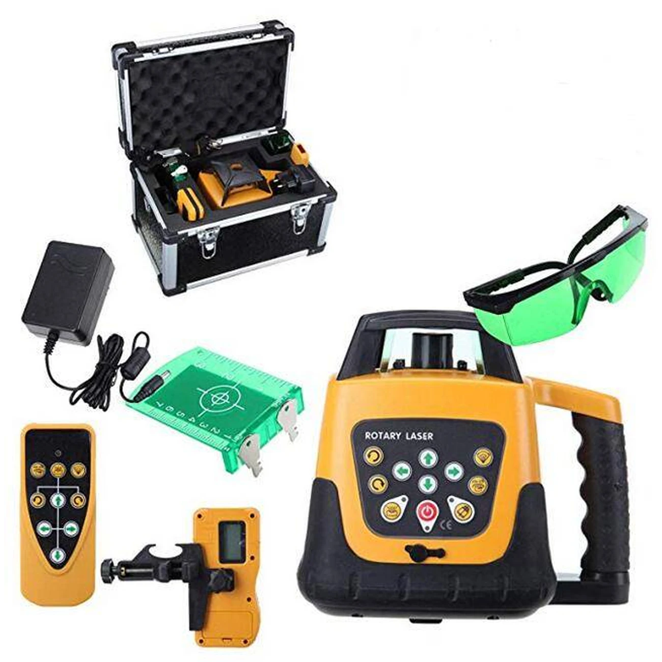 Honhill Green Laser Level 360 degree 500m Range Automatic Self Levelling Rotating Laser Level+1.65M Tripod+5M Measuring stick