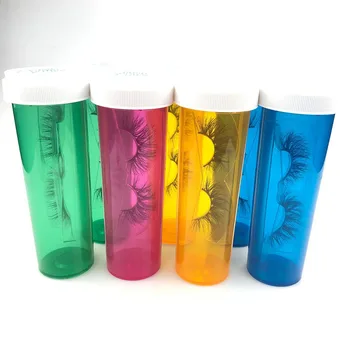 

New Style Multicolor Transparent False Eyelashes Package Box Pill Shape Full Stripe Lashes Empty Plastic Case Container