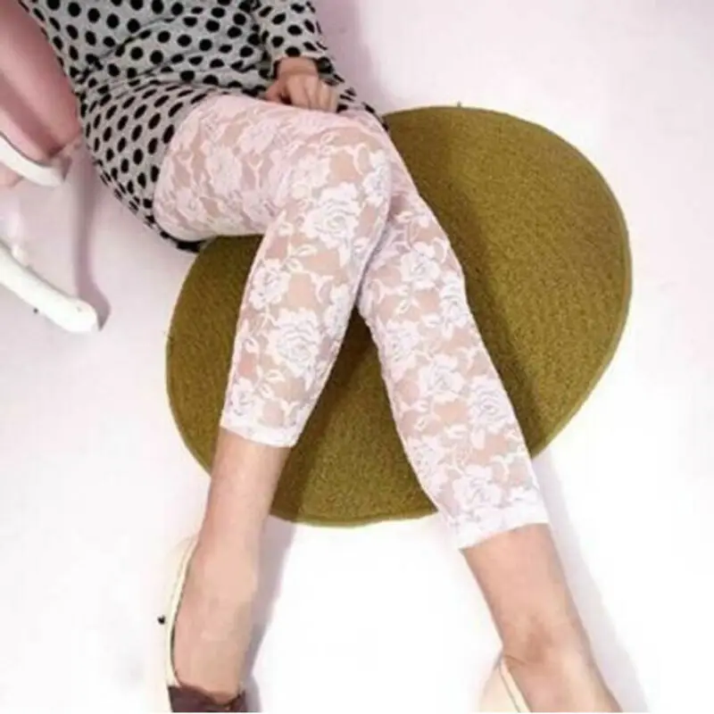 

Женские длинные брюки с принтом, осень-лето, облегающие эластичные кружевные брюки