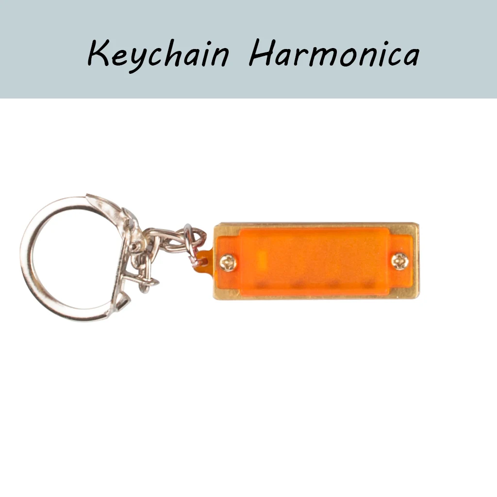 

1PC Creative Standard 4 Hole 8 Tone Mini Harmonica Keychain Key Ring