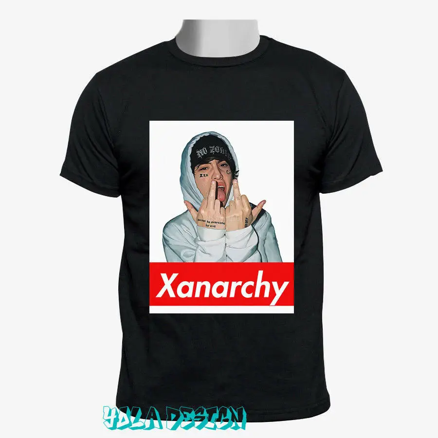 Ограниченная серия Lil Xan xанархий 2 Мужская Черная Футболка gildan с индивидуальным