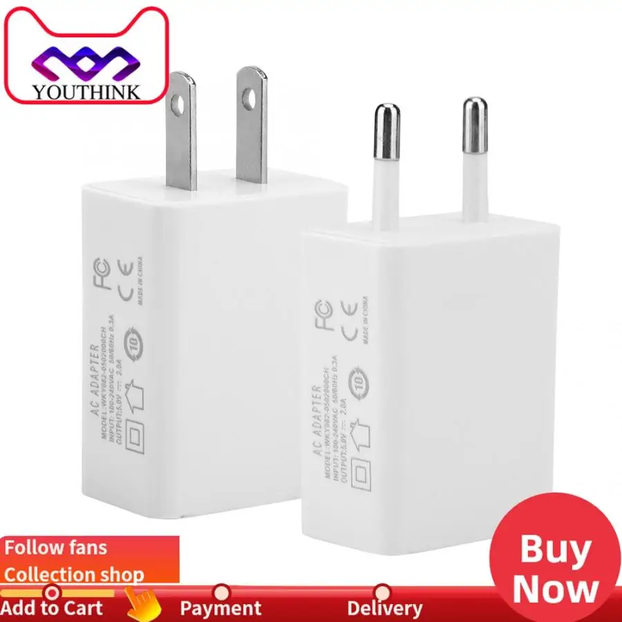 ЕС США Plug 10 Вт 5V2A Смарт быстрое зарядное устройство для зарядки телефона адаптер питания для iPhone/iPod/Android с Умной функцией обнаружения