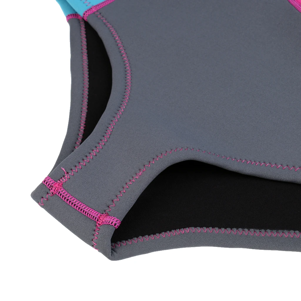 Women 3mm Neoprene Surfing Wetsuit 1-Piece Swimsuit Long Sleeves With Zipper Bikini Style Wetsuit