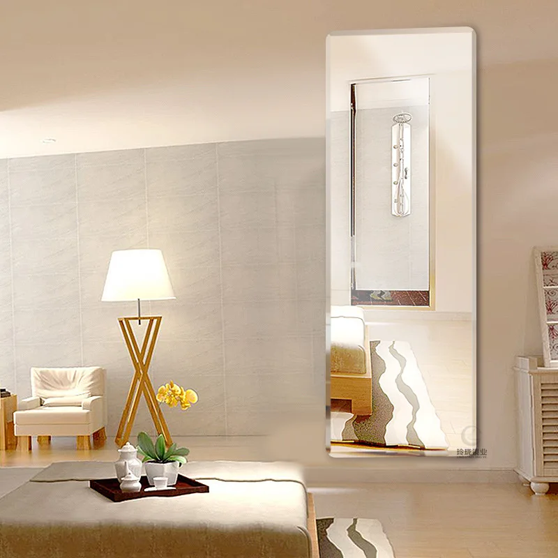 

Full Length Mirror Dressing Mirror Wall Hangers Adhesive Simple wu kuang jing Dressing Mirror Bedroom Wardrobe Household Wall Fl