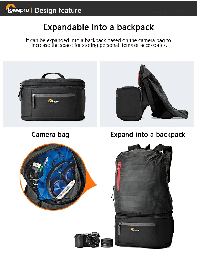 Gopro натуральная Lowepro Duo для зеркальной однообъективной камеры Камера Фото сумка для отдыха рюкзак, сумка через плечо поясная сумка