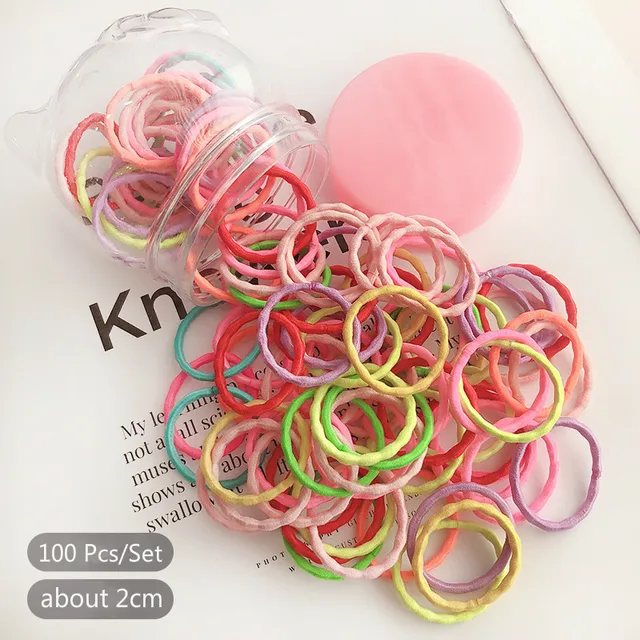 50/100 Pcs/Box New Children Cute Colors Soft Elastic Hair Bands Baby Girls Lovely Scrunchies Rubber Bands Kids Hair Accessories 4-100 Pcs