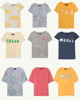 

2019 Spring and Summer Tao Series with The Same Paragraph Boys and Girls T-shirt Multi-color High-grade Cotton T-shirt Tops