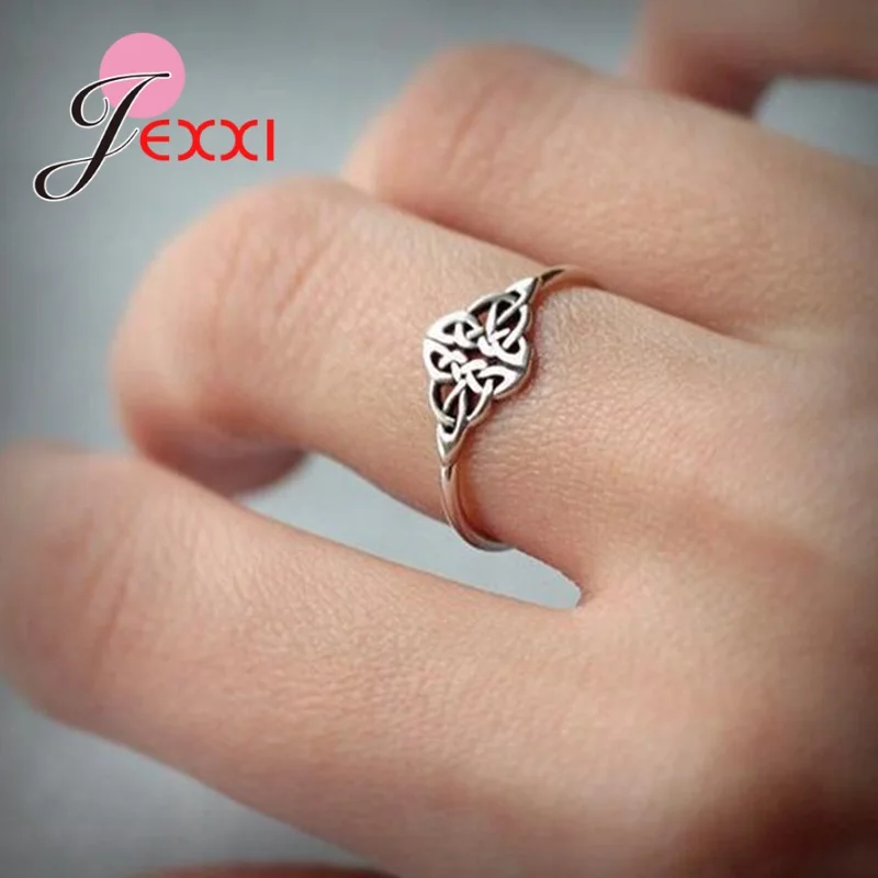 Vintage Chinese Knot 925 Sterling Silver Ring Creative Flower Finger Ring 6 7 8 9 10 High Quality Metal Fine Jewelry Women Gift silver ring silver rings metal flower ring