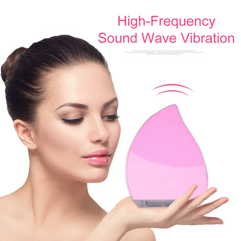 Cleansing Instruments Silicone Electric Portable Rechargeable Washing Instrument Ultrasonic Vibration Waterproof Washing Brush 3