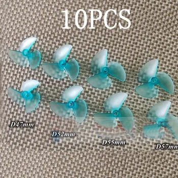 

10PCS 4.8mm Shaft 47/52/55/57mm PC Propeller 3 Blade Transparent Paddle P40 CW Positive Prop Spare Parts for RC Boat Model