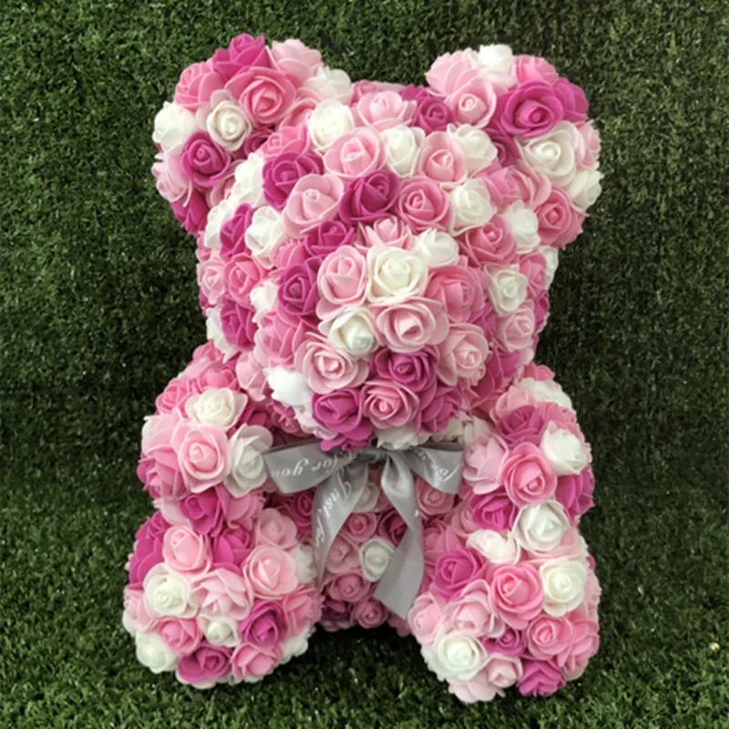Искусственные цветы Роза медведь многоцветный ПЭ пена Роза плюшевый медведь подружка юбилей день Святого Валентина подарок День Рождения Декор