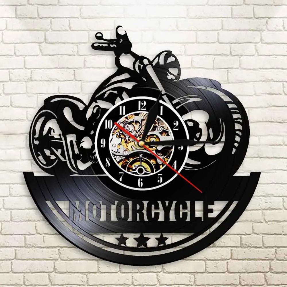 Настенные кварцевые часы с виниловой пластиной мотоциклетные и велосипедные в