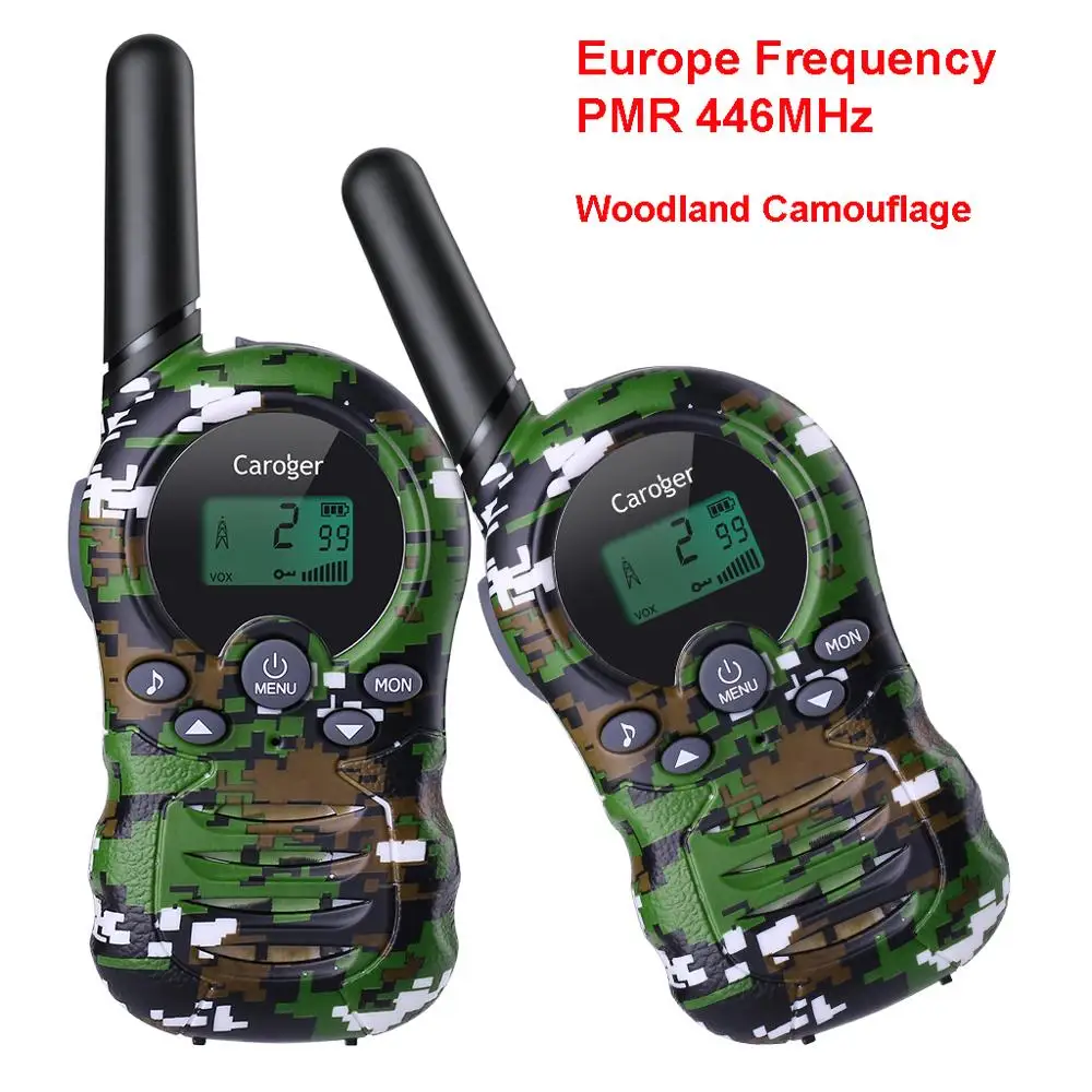 EU Green Camouflage Caroger 22/8 канал 2 шт. иди и болтай Walkie Talkie S FRS/GMRS 462/467/446 МГц двухстороннее радио 2 км Диапазон ручной домофон с камуфляжным принтом - Цвет: EU Green Camouflage