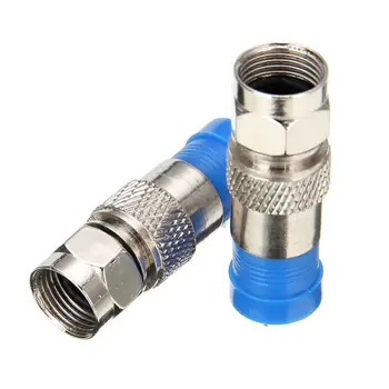 

Nickel-plated RG6 F Compression Connector Professional Secure Cable Tool Set Anti-corrosion 10pcs Coax