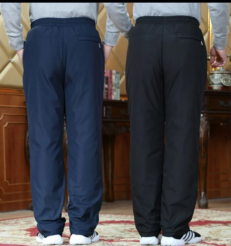 Men's Winter Super Warm Pants Double Layer Classic Cargo Wool Thicken Baggy velvet Pants Fleece Cotton Trousers For Men Joggers