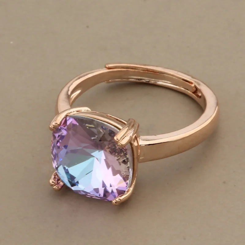 Wedding Ring Jewelry Trend Luxury Square Shape Classic Design for Women Party