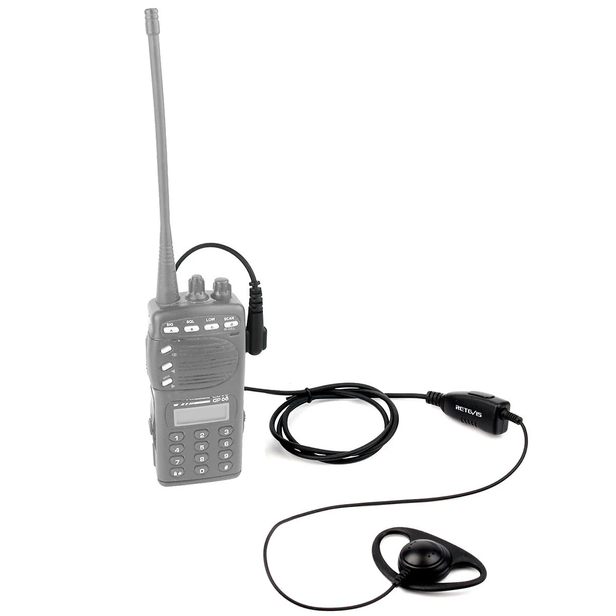 Retevis R-122 D форма 2Pin Мягкий ушной крючок наушник гарнитура микрофон для Motorola GP68/GP88/GP300/2000/CT150/P040/Pro1150 HYT