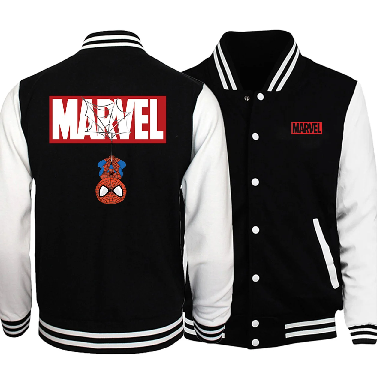 MARVEL, принт Человека-паука, мужская бейсбольная куртка, осень, новая бейсбольная форма, мужская повседневная спортивная одежда, Мстители, модное пальто