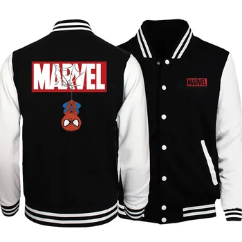 

MARVEL Spiderman Print Mens Baseball Jacket 2019 Autumn New Baseball Uniform Men Casual Man Sportswear The Avengers Fashion Coat