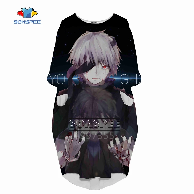 SONSPEE 3D печатных Kirishima Tōka Harajuku женское модное Повседневное платье в стиле хип-хоп высокого качества с длинным рукавом женская одежда для девочек L11