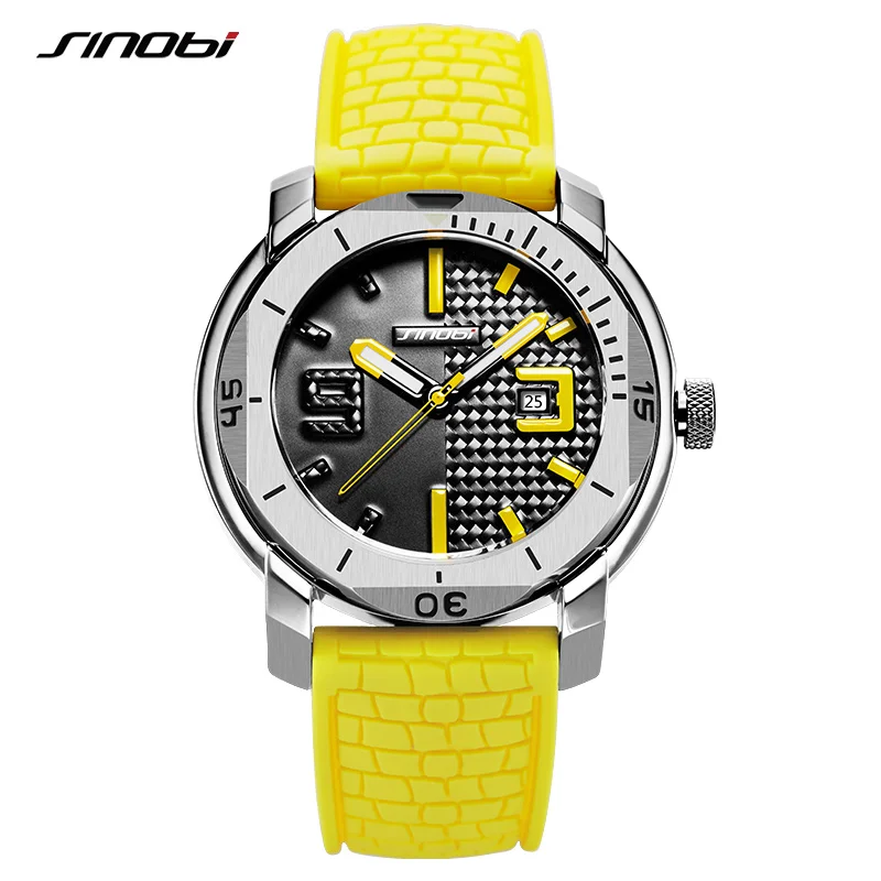 Relogio Masculino новые мужские Спортивные кварцевые наручные часы SINOBI Топ люксовый