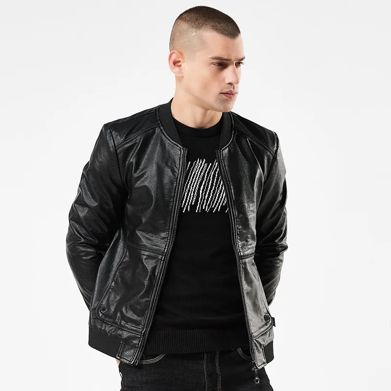 

2018 Spring And Autumn New Style Spring MEN'S Leather Jacket Coat Men's Slim Fit Europe And America Short PU Leather Jackets