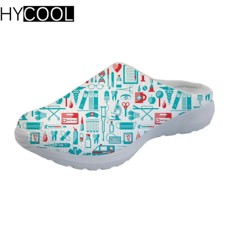 Hycool/спортивные женские сандалии; мультяшный милый узор с изображением сиделки; пляжная обувь; коллекция года; уличные спортивные тапочки для девочек; сетчатые кроссовки на плоской подошве - Цвет: RC0073CA