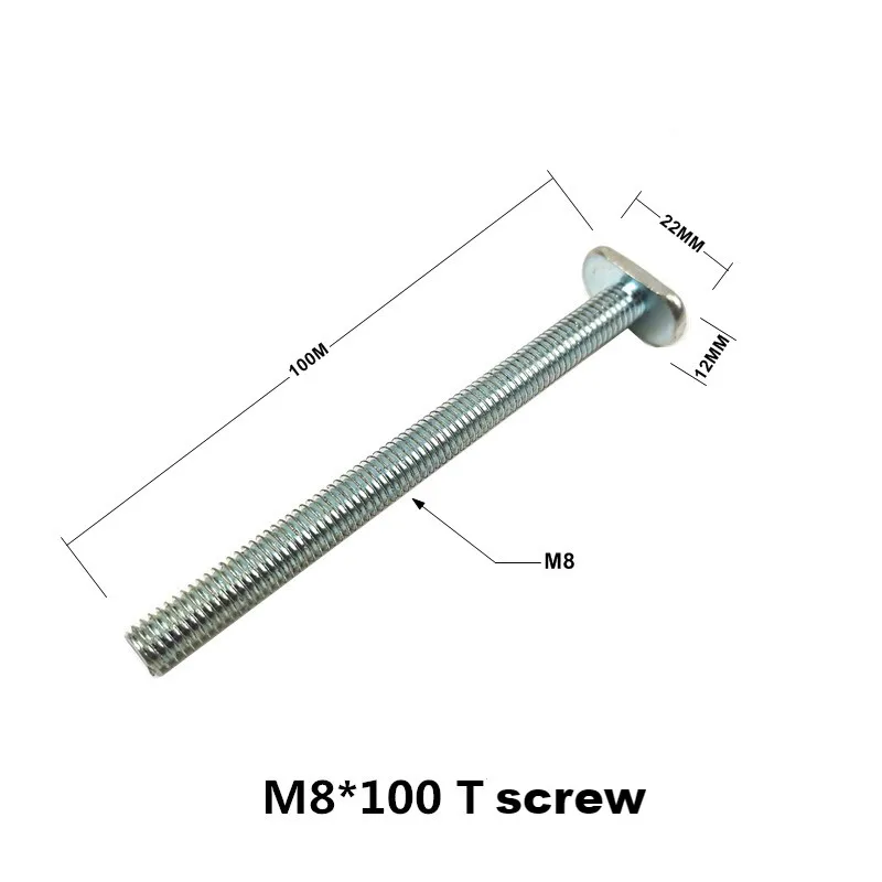 Алюминий M6/M8 Т-образный слайдер Раздвижной Бар Т-образный слот гайка для 30/45 типа Т-треков Jigs винт слот крепеж Деревообрабатывающие инструменты - Цвет: 1Pc T Screw