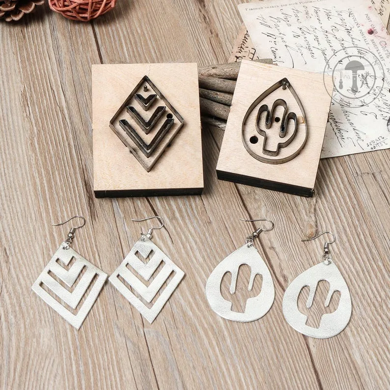 

ZONESUN Fish DIY Cutter Leather Earring Cutting Die Cactus Leather Decoration Earring Template For Die Cutting Machine Clicker