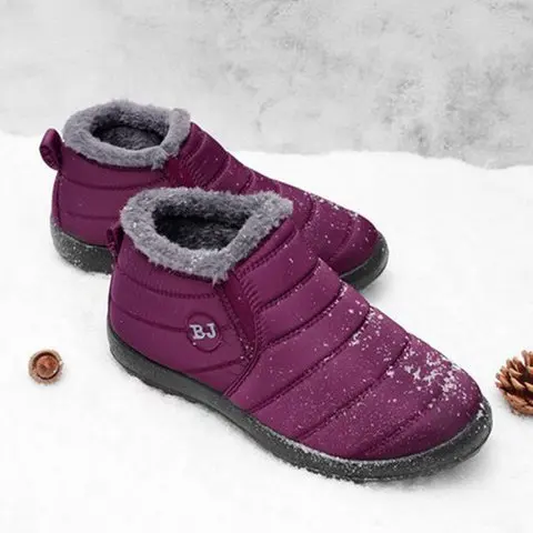 Качественные женские ботинки; легкая зимняя обувь для женщин; зимние ботинки; водонепроницаемая обувь без шнуровки; Плюшевые ботинки унисекс