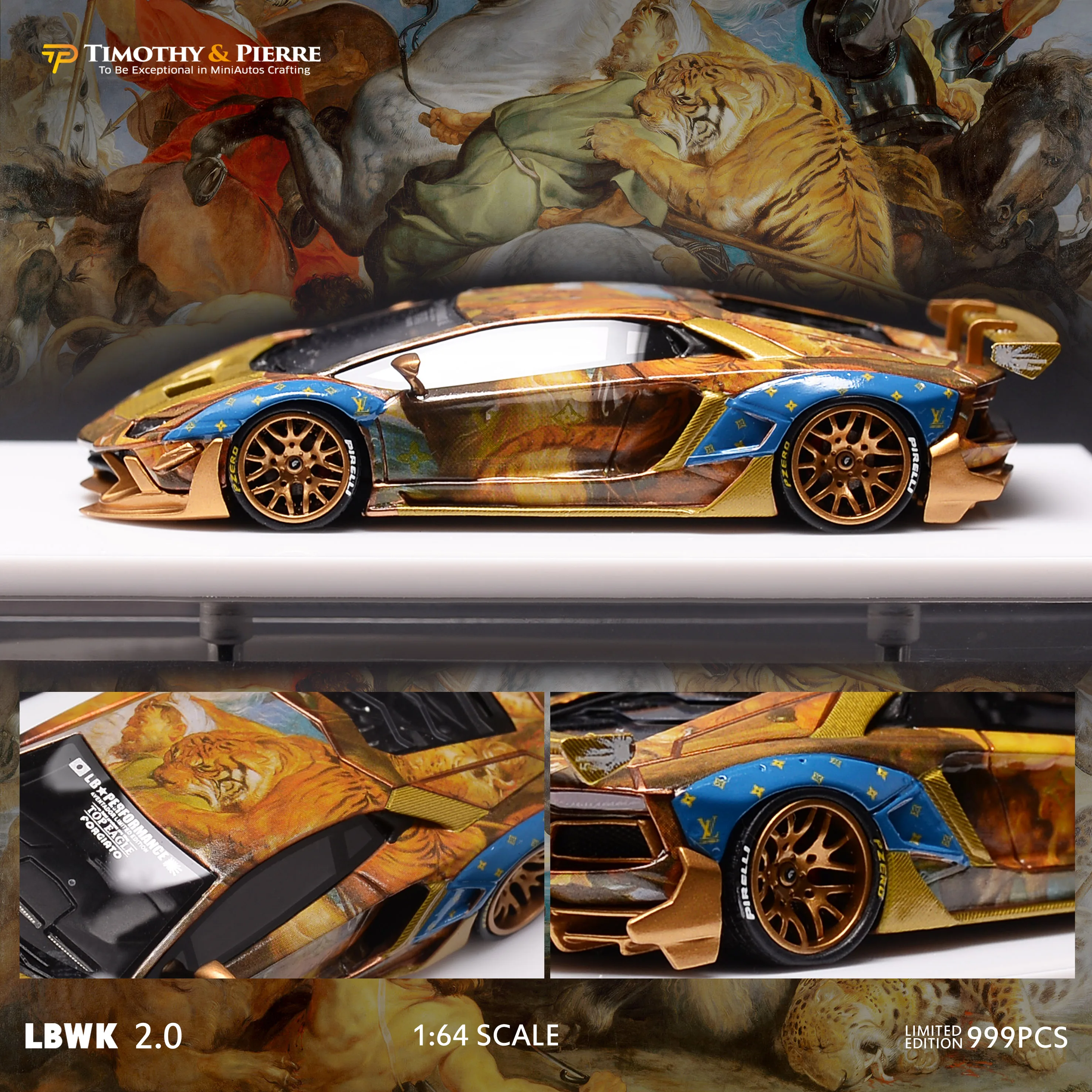 Модель автомобиля TP LBWK 1:64 из смолы LP700 с тигровым узором | Игрушки и хобби