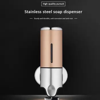 

Household Liquid Soap Dispenser Wall Mount 500ml Stainless Steel Detergent Shampoo Bottle Kitchen Dispenser Sapone Automatico