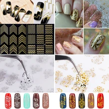 נייל לסכל מדבקות DIY לעיצוב פרחוני תחרה העברת מים מדבקות נייר דביק מדבקות ציפורניים מניקור(China)