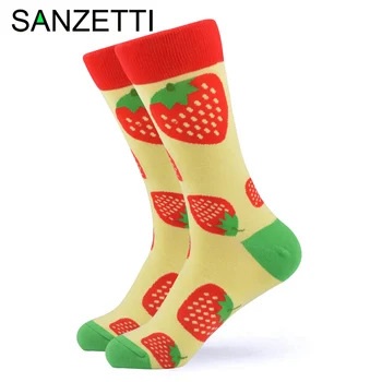 

SANZETTI 1 Pair 2020 New Colorful Bright Women Socks Novelty Cute Female Combed Cotton Party Wine Gifts Create Dress Happy Socks