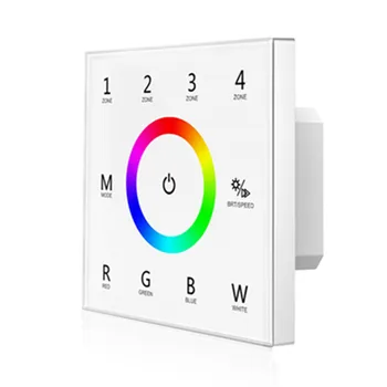

85-265VAC 4 Zones 2.4G RGBW Touch Panel Remote Control T14 DMX512 master RGBW control panel 4 Zones RGBW Panel Remote Controller