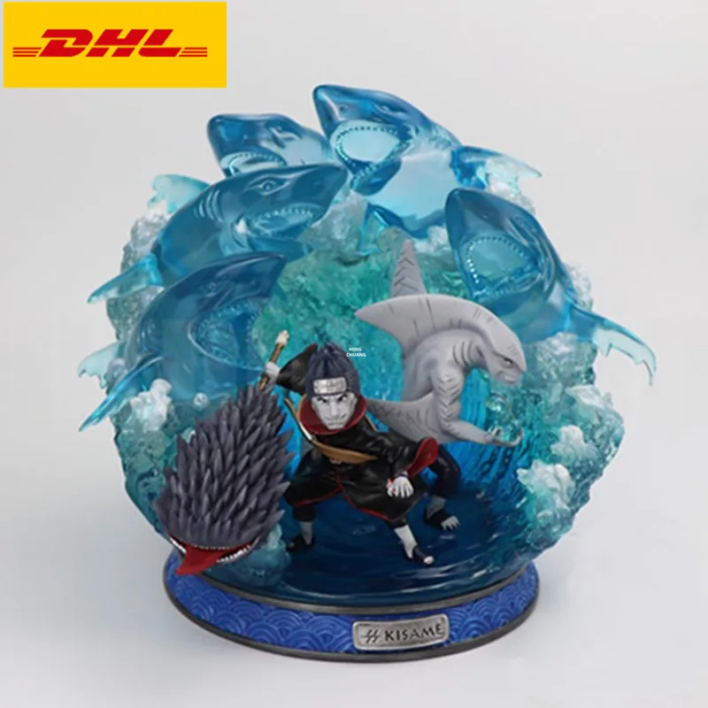 1" Аниме Наруто статуя Акацуки бюст Hoshigaki Kisame полноразмерный портрет Samehada GK фигурка игрушка коробка 26 см V984 - Цвет: Синий