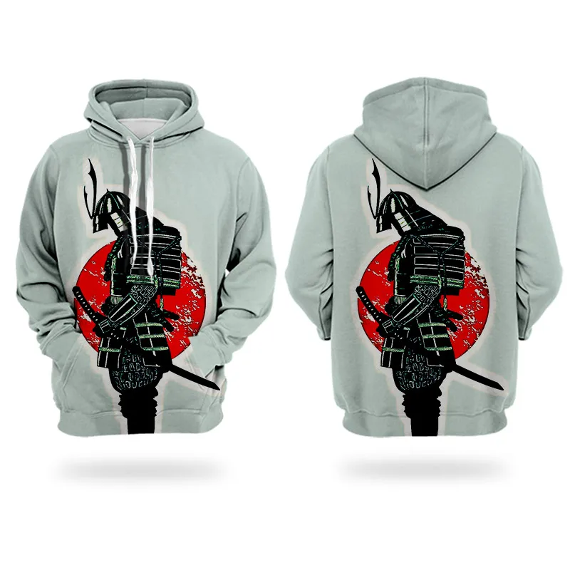 H03926 Japan style Japanese element art of painting WHOSONG 3D Hoodies samurai men pattern funny coat long sleeve popular streetwear - Цвет: H03926